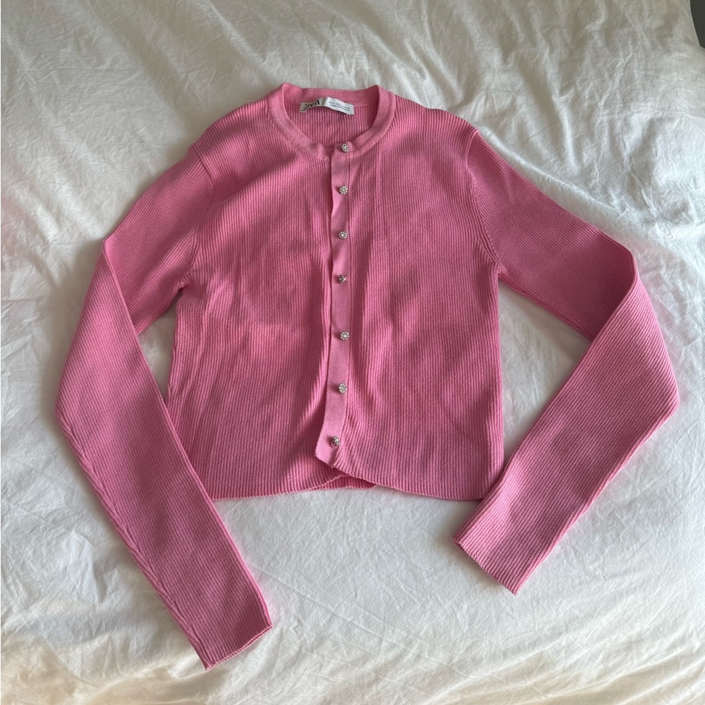 Zara pink cardigan/top